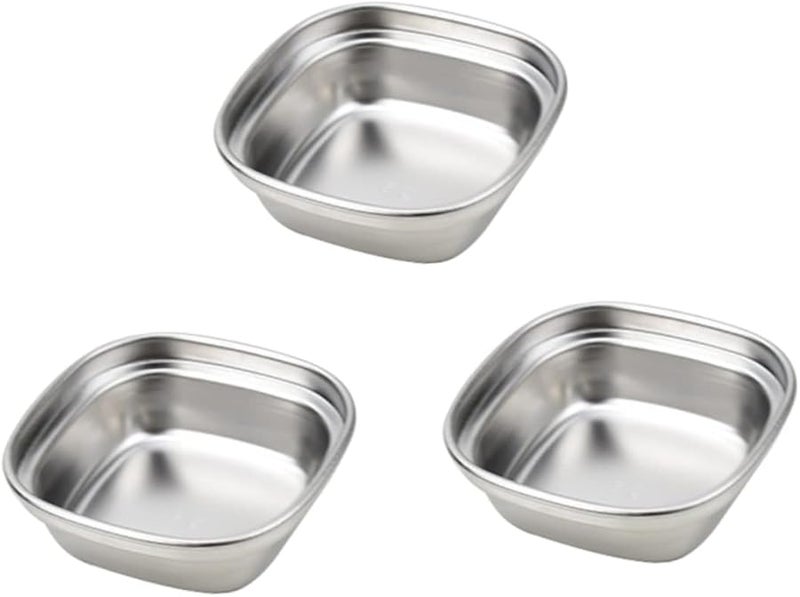 Stainless Steel Seasoning Bowls 3pcs Set 8 3x8 3x2 5cm For Home And Restaurant Use - Image 1